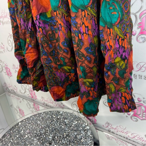 Lasile skirt long flowy vintage vibrant Colors Floral Multicolor Maxi Skirt - Picture 3 of 11